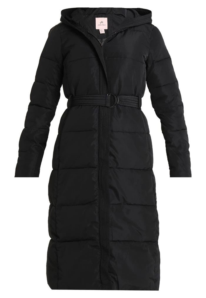 Manteau ANNA FIELD Anna Field Long Coat With Hood Noir Femme | BUJ-2826181